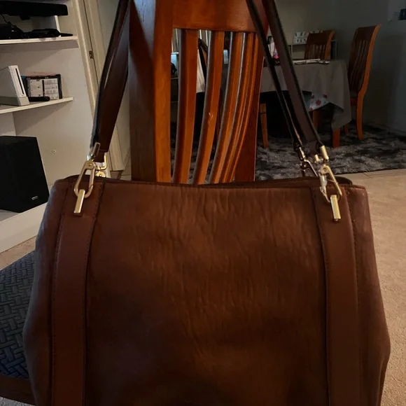 Calvin Klein NWOT Brown 3 Compartment With Outside pocket - Picture 2 of 12